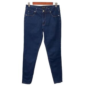 Tahari Chloe Fit Solution Tummy Tuck Skinny Blue Denim Jeans Size 10